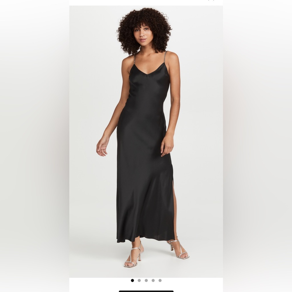 Dannijo crystal strap silk slip dress